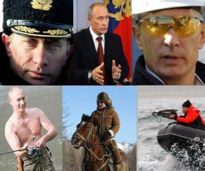 Puzzle δεύτερος πρόεδρος Βλαντιμίρ Πούτιν της Ρωσίας μετά τη διάλυση της Σοβιετικής Ένωσης